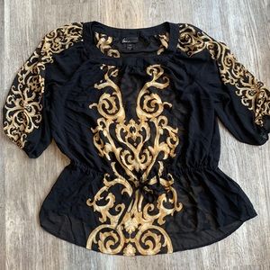 Lane Bryant sheer tie waist tunic